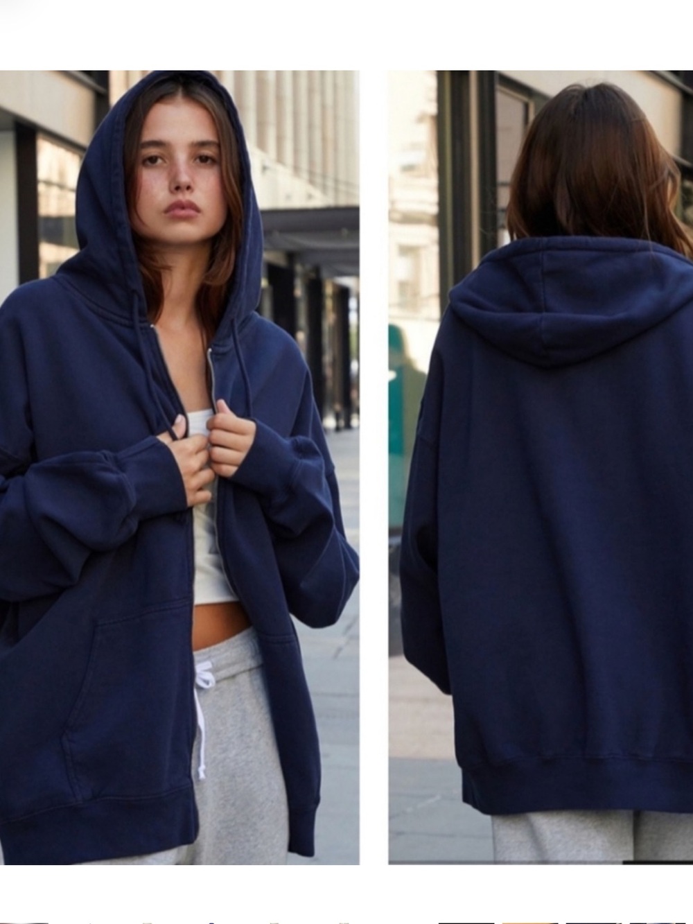 Hill House Teddy Hooded Sweatshirt Size XL NWTS Navy Blue Relaxed Fit Zipper NWT